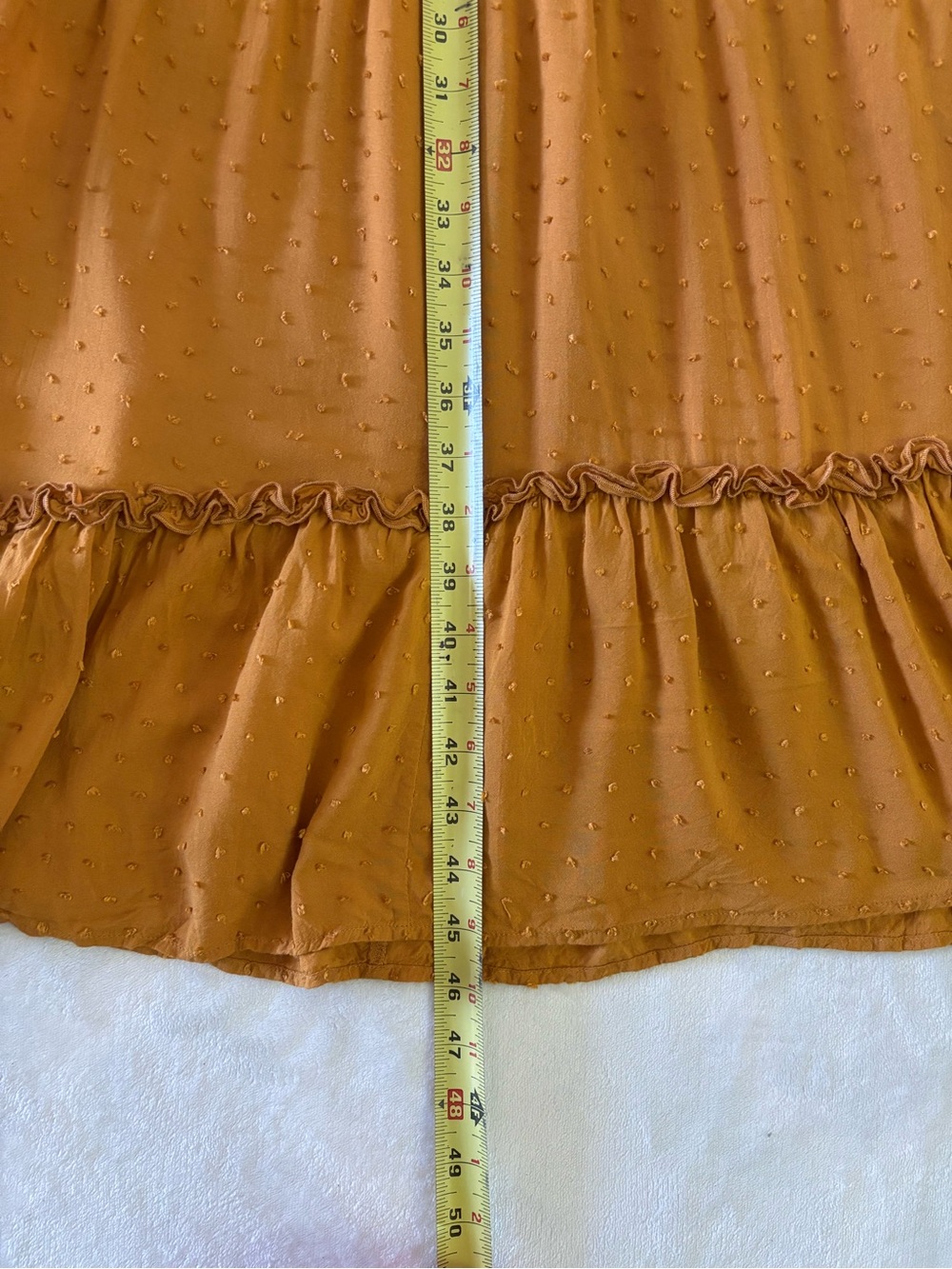 Auguste Swiss Dot Tiered Midi Dress Yellow Boho Cottagecore Babydoll Size US 6 - Picture 5 of 11